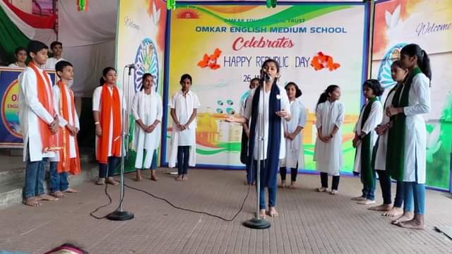 As part of the 75th Republic Day celebration, students at Omkar English Medium S…